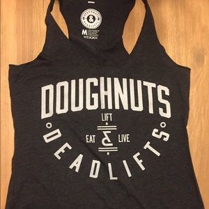 Doughnuts and deadlifts tank - medium